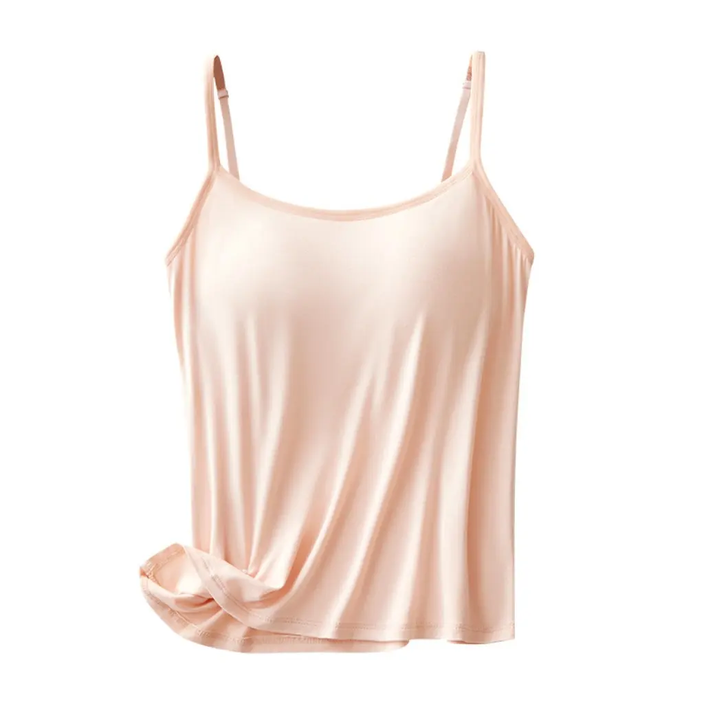 

Women's Modal Adjustable Camisole One-piece Base Shirt plus Size with Chest Pad Wear-free Underwear Top for Outer Wear