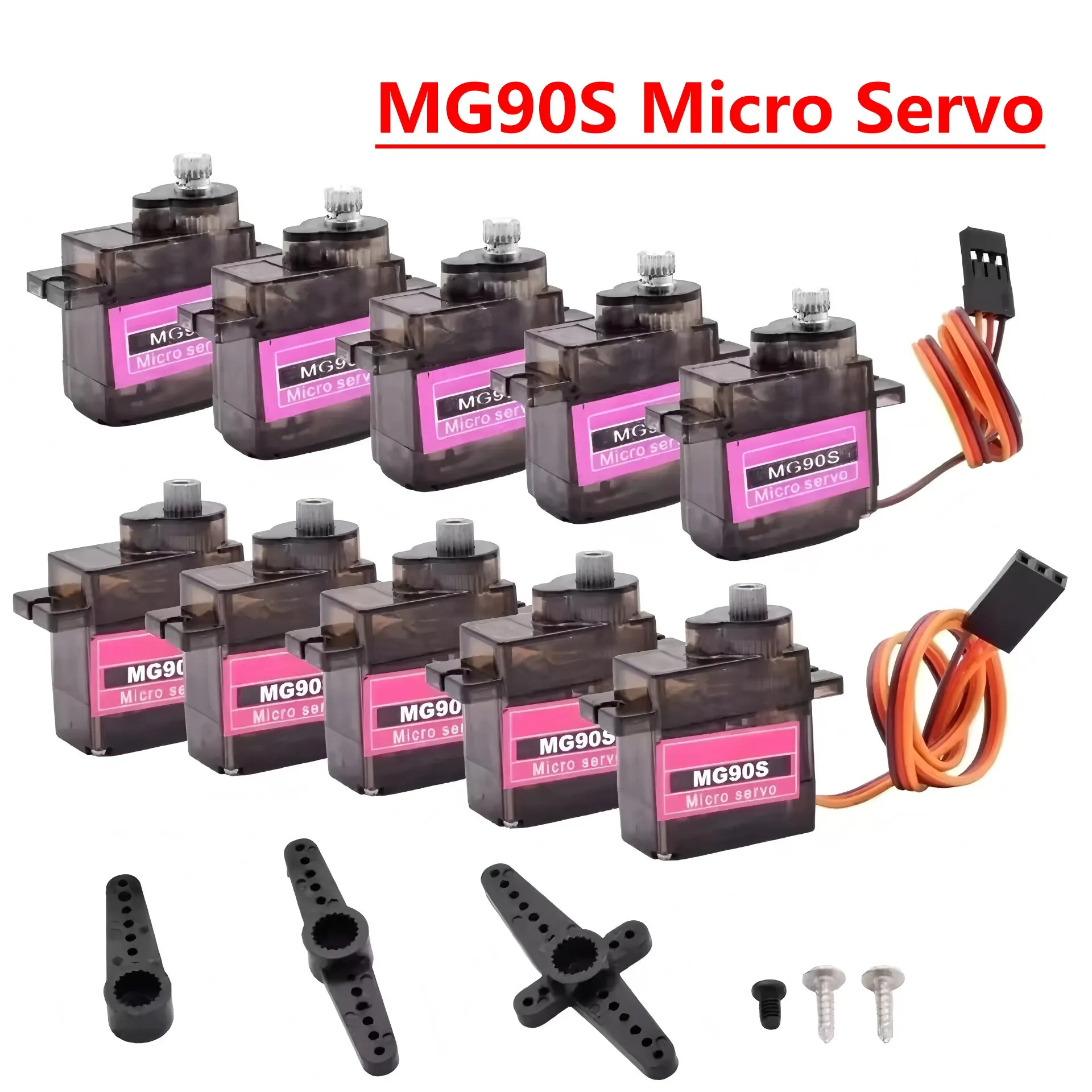 4/5/10/20pcs MG90S Micro Servo Motor Metal Gear Analog RC Servomotor 180  For Mini Car Airplane Helicopter Arduino Robot UNO DIY