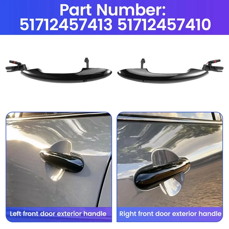 

1Pair Outside Door Handle Comfort Access W/Key Button For BMW MINI F54 F55 F56 F57 F60 2014-2023 51712457413 51712457410