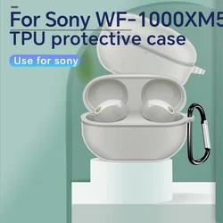 for Sony WF-1000XM5 Case Clear TPU Protective Cases Cover WF1000XM5 1000XM5 Earphones shell with Hook