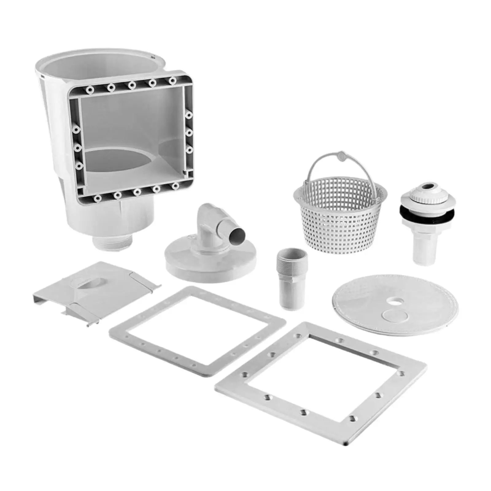 Pool Skimmer Kit Wear Resistant Replacement Heavy Duty Practical Sturdy Easy to Use Swimming Pool Cleaning Kit Accessory White
