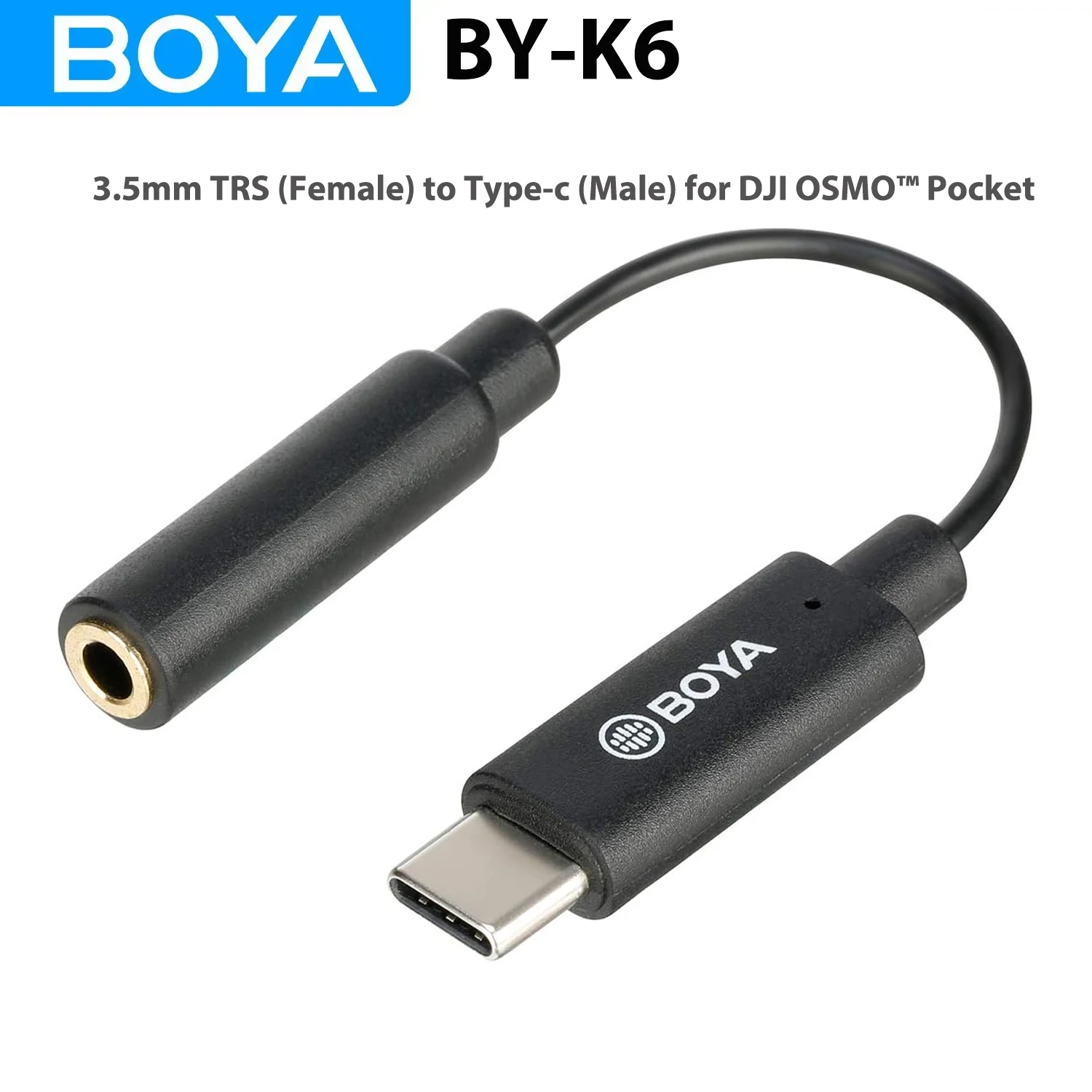 BOYA BY-K6 3.5mm TRS (Female) to Type-c (Male) Audio Adapter Cable for DJI OSMO™ Pocket Only