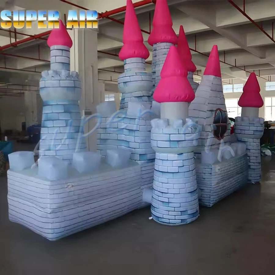 야외 파티 어린이 놀이공원 파란색 풍선 성 (송풍기 포함)