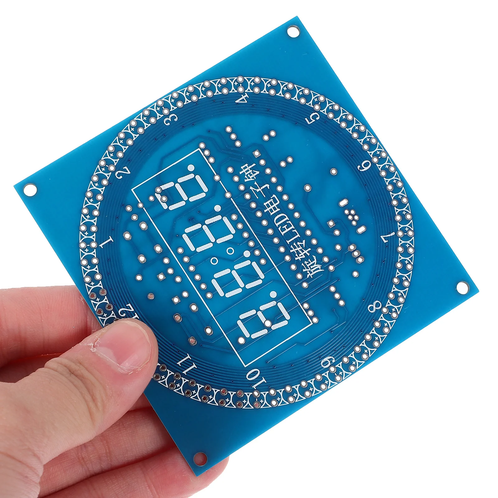 

1Set DIY Digital Electronic Clock Kit 360 Degree Rotating LED Alarm Clock with Temperature Sensor for Indoor Use