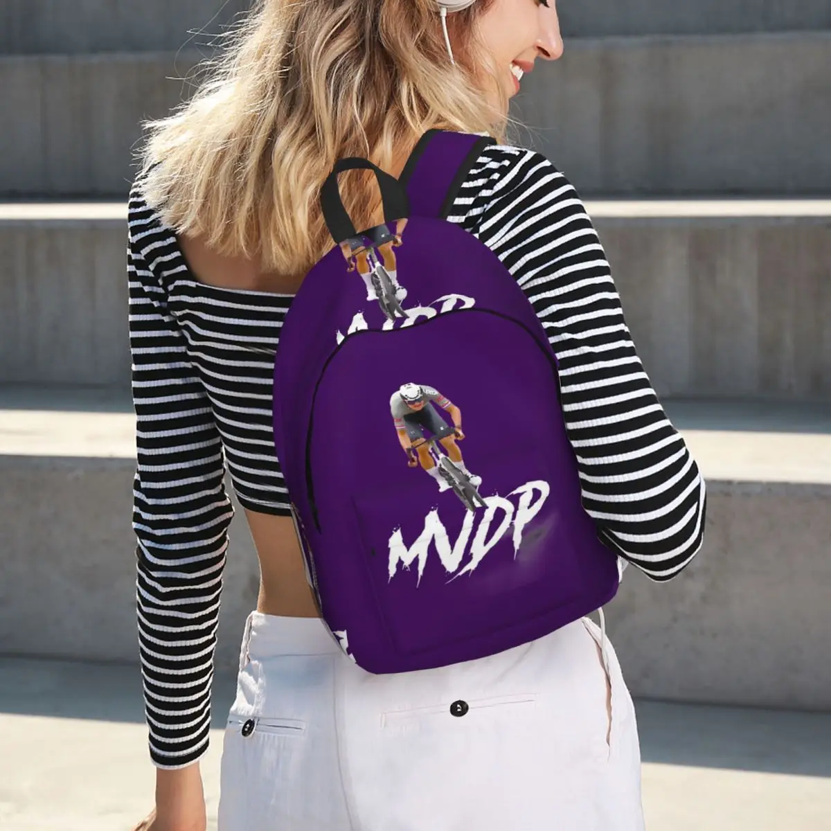 Mvdp Cyclist Art Limited Edition Backpack Student BookBag Children School Bag Computer Shoulder Bags for Men Women