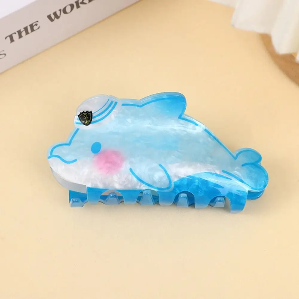 Sweet Acrylic Flower Hair Claw Bear Rainbow Animal Hair Clip Geometry Cloud Rabbit Shark Clip Travel