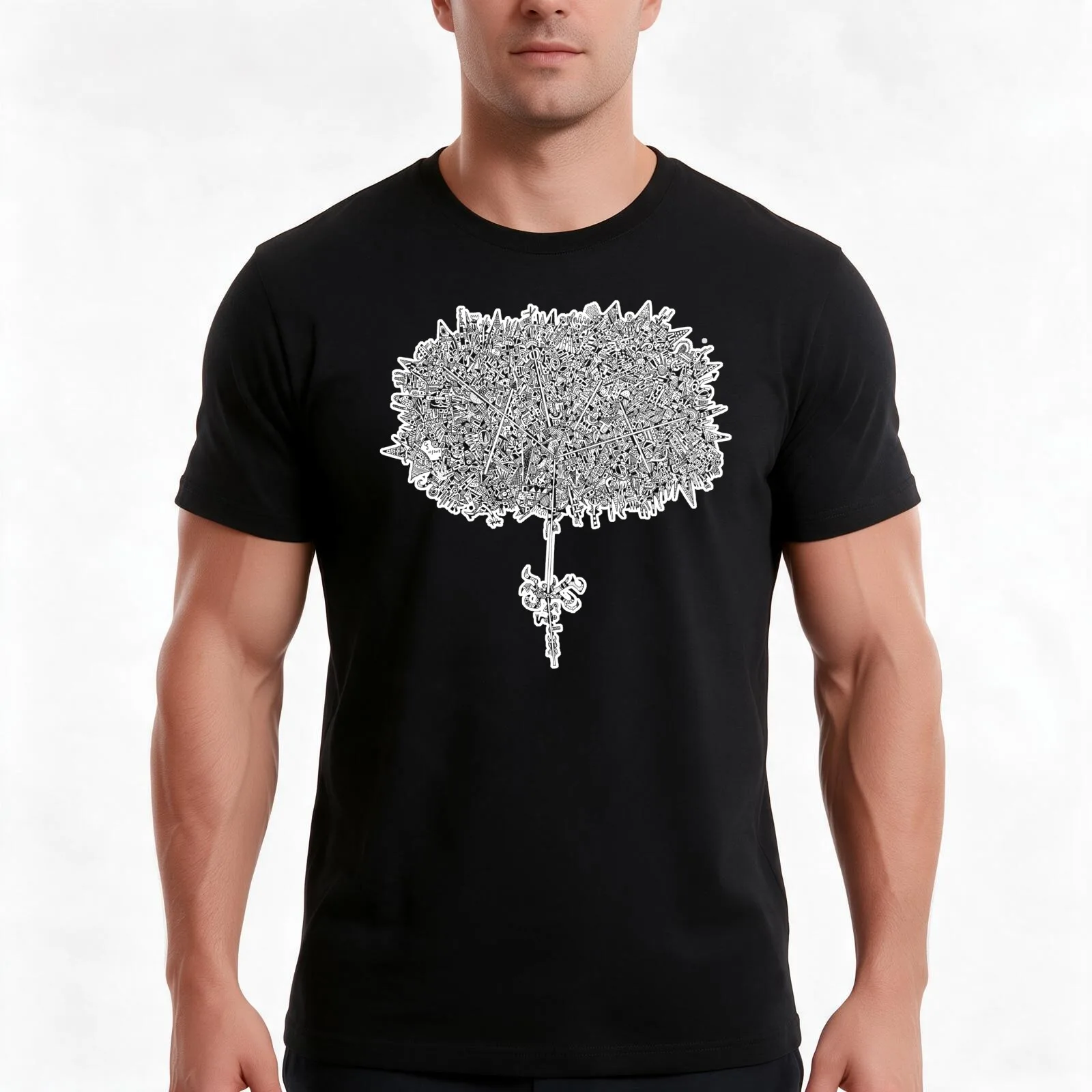 Levitation - Stream of Consciousness Series T-Shirt, Summer Casual Cotton Tee, Oversized Streetwear Tops, Vintage Graphic Print