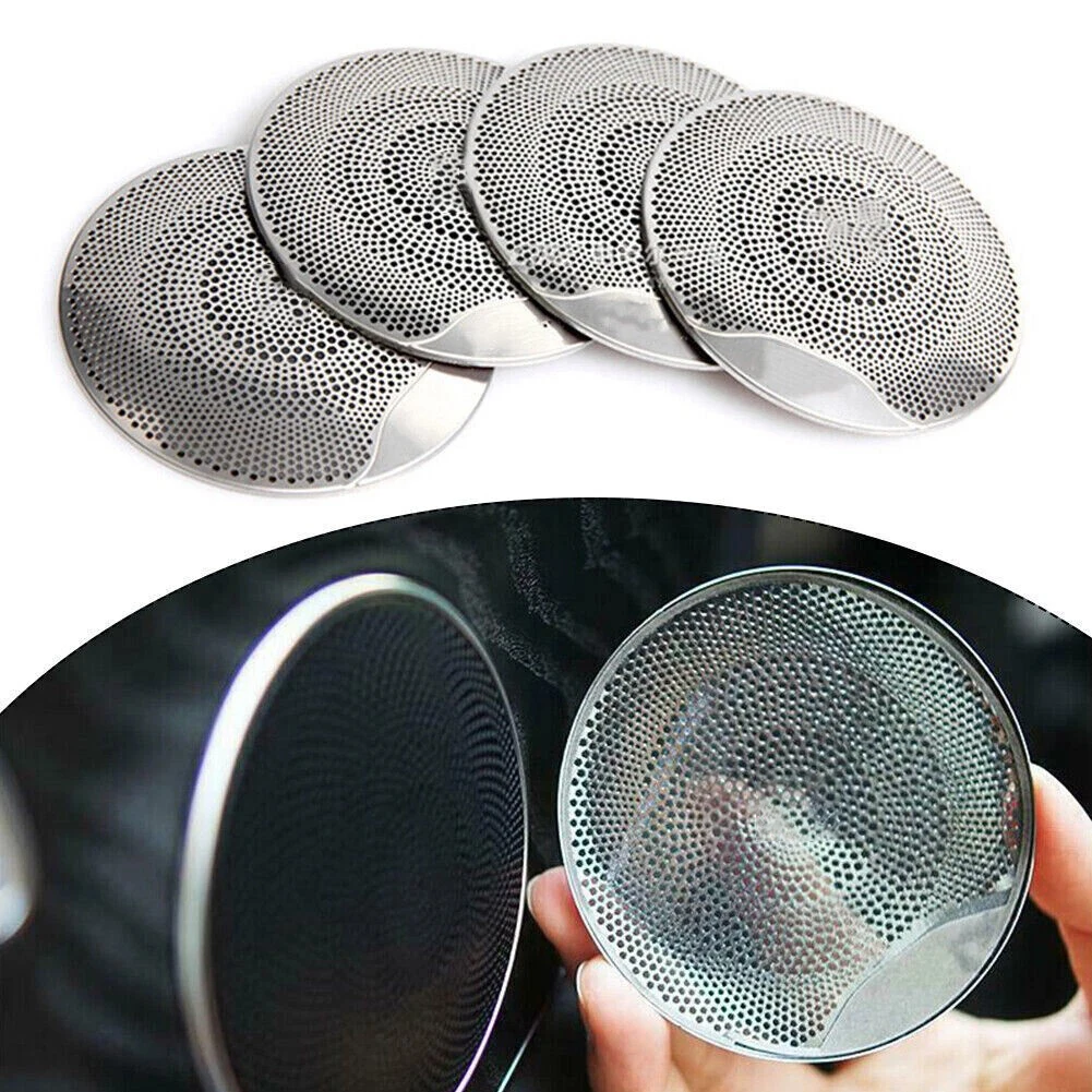 

For Mercedes-Benz C E GLC Class W205 W213 2015-2021 2016-2023 Silver Steel Door Audio Speaker Cover Car Accessories interior