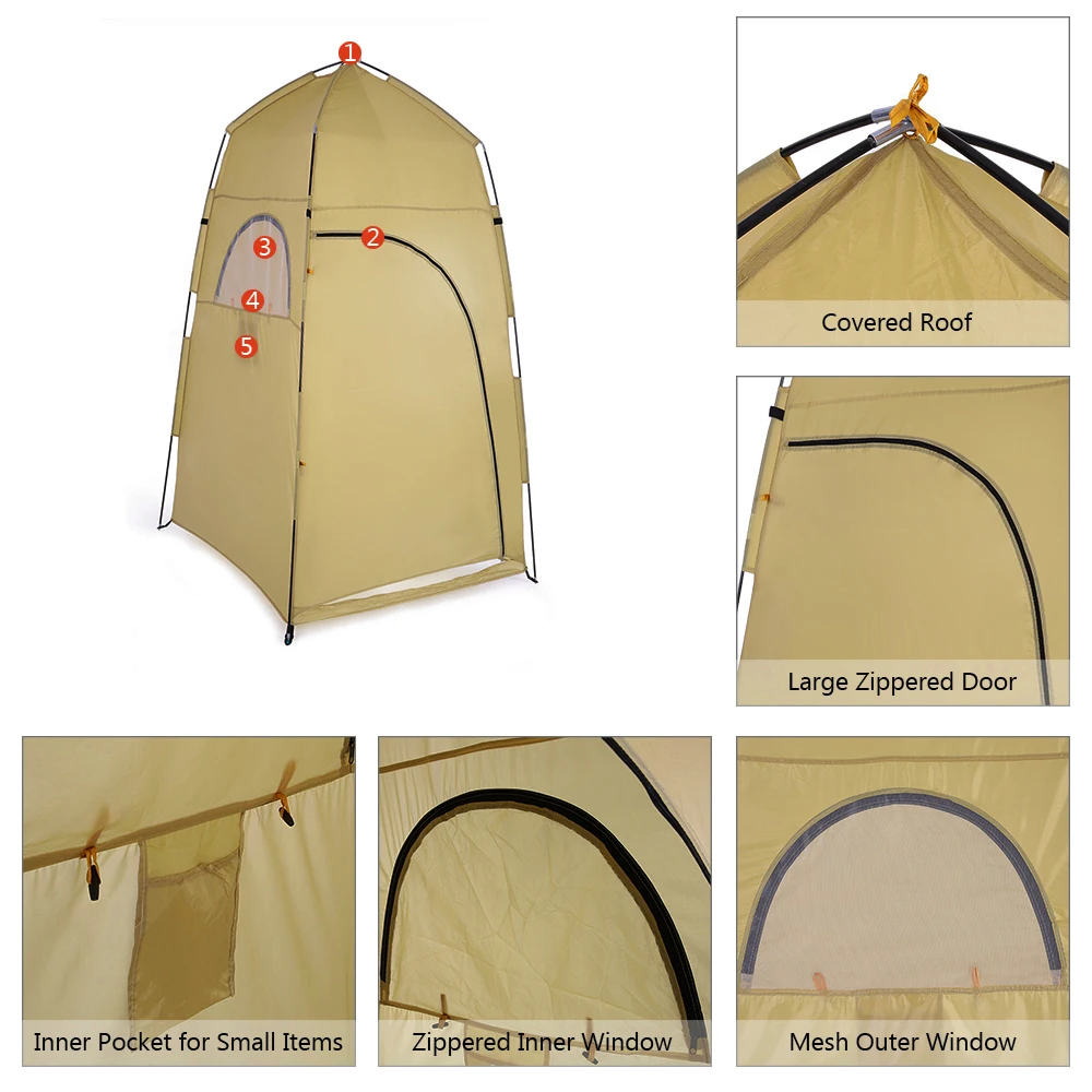 Portable Outdoor Shower Bath Changing Fitting Room Tent Shelter Camping Beach Privacy Toilet