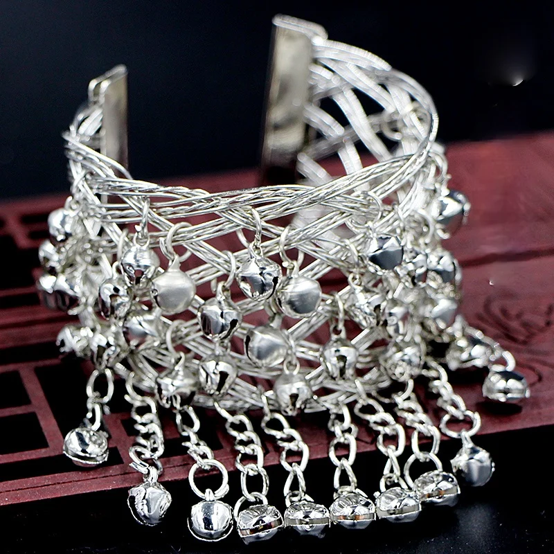 Classic Ethnic Style Miao Open Bell Bracelet Dance Performance Clothing Arm Ring Accessories Jewelry