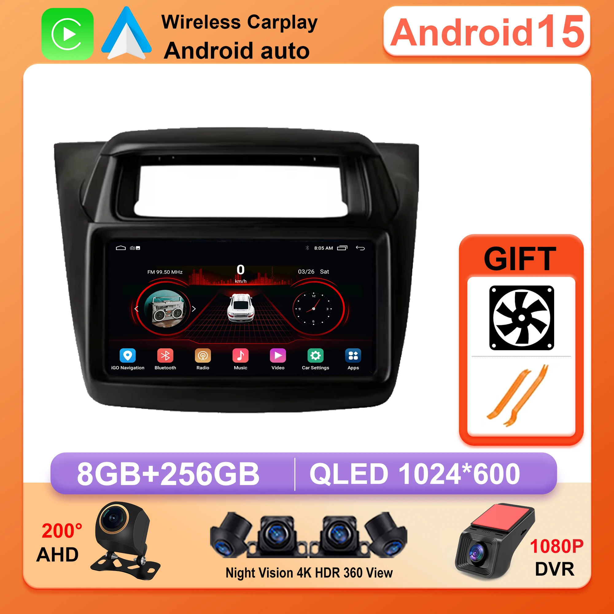 Car Radio Carplay Player 5G Wifi Bluetooth For Mitsubishi Pajero Sport Triton 2014 Navigation GPS Android Auto Stereo Multimedia