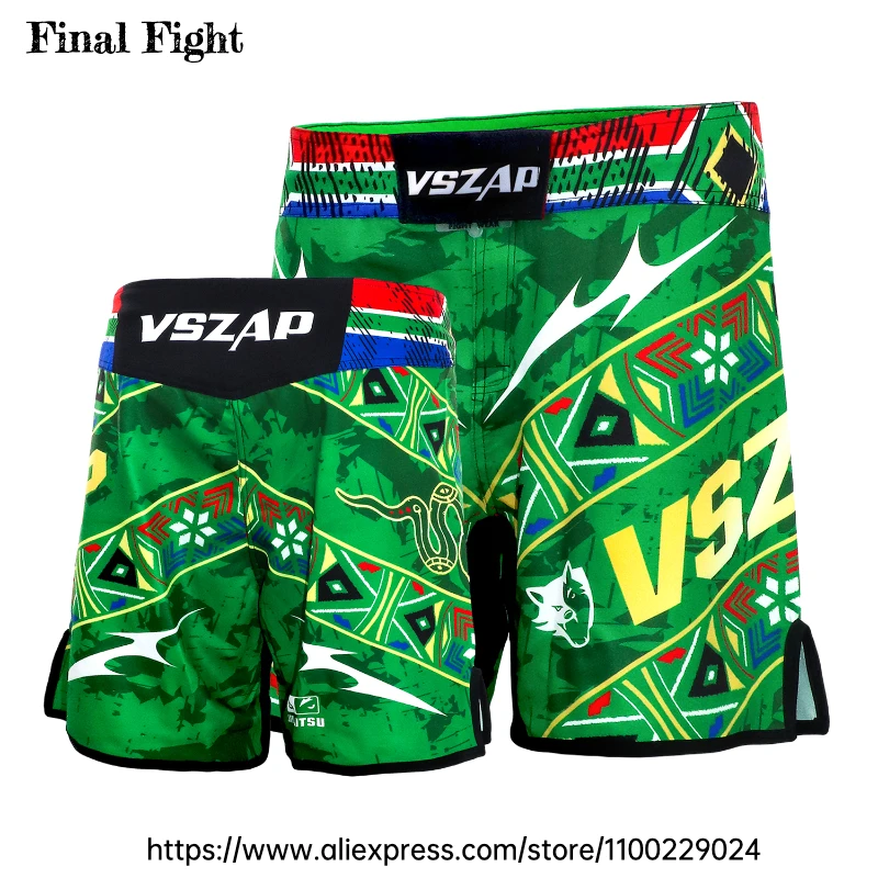 

Athletics Vszap MMA Shorts Men Jiu Jitsu BJJ Shorts Adult for Wresting Kickboxing No GI Green Martial Arts Grappling Fight Pants