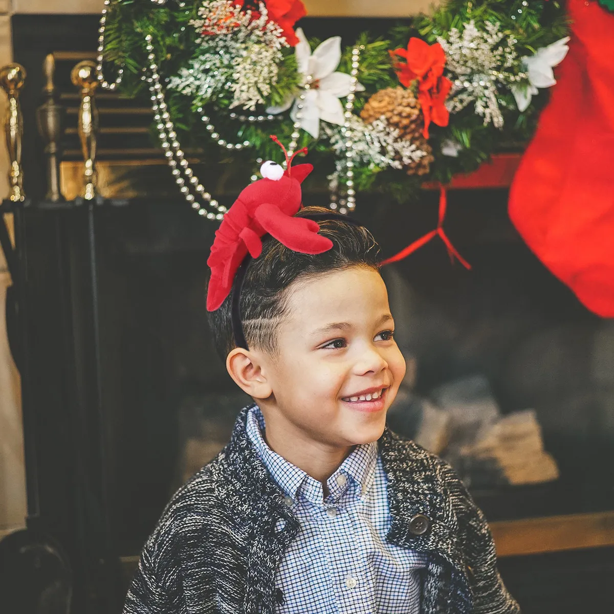 

2Pcs Eco Friendly Cloth Crayfish Crab Hairbands for Kids Adorable Cartoon Headwear Halloween Christmas Cosplay Party Photo Props