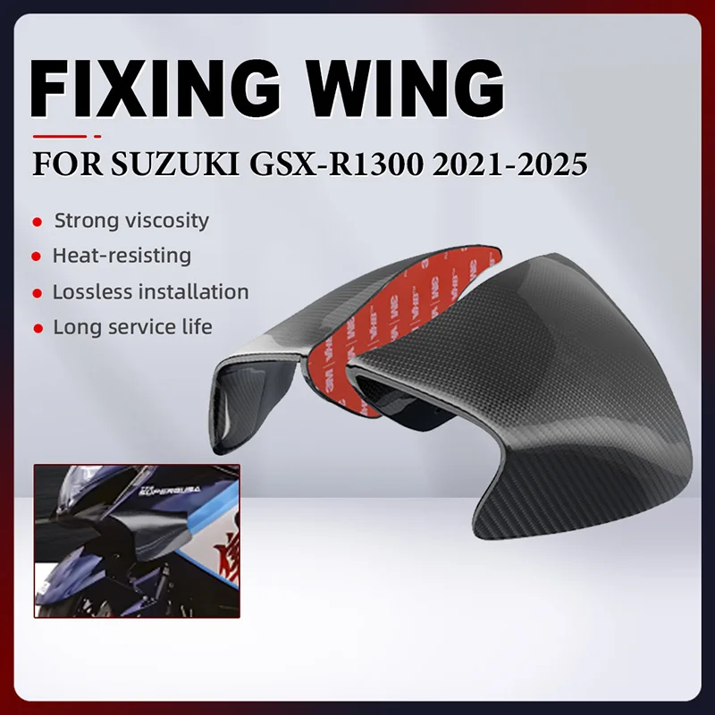 For SUZUKI GSX-R1300 GSX1300R 2021 2022 2023 2024 2025 Carbon Fiber Motorcycle Fixed Wing Spoiler Front Aerodynamic Side Winglet