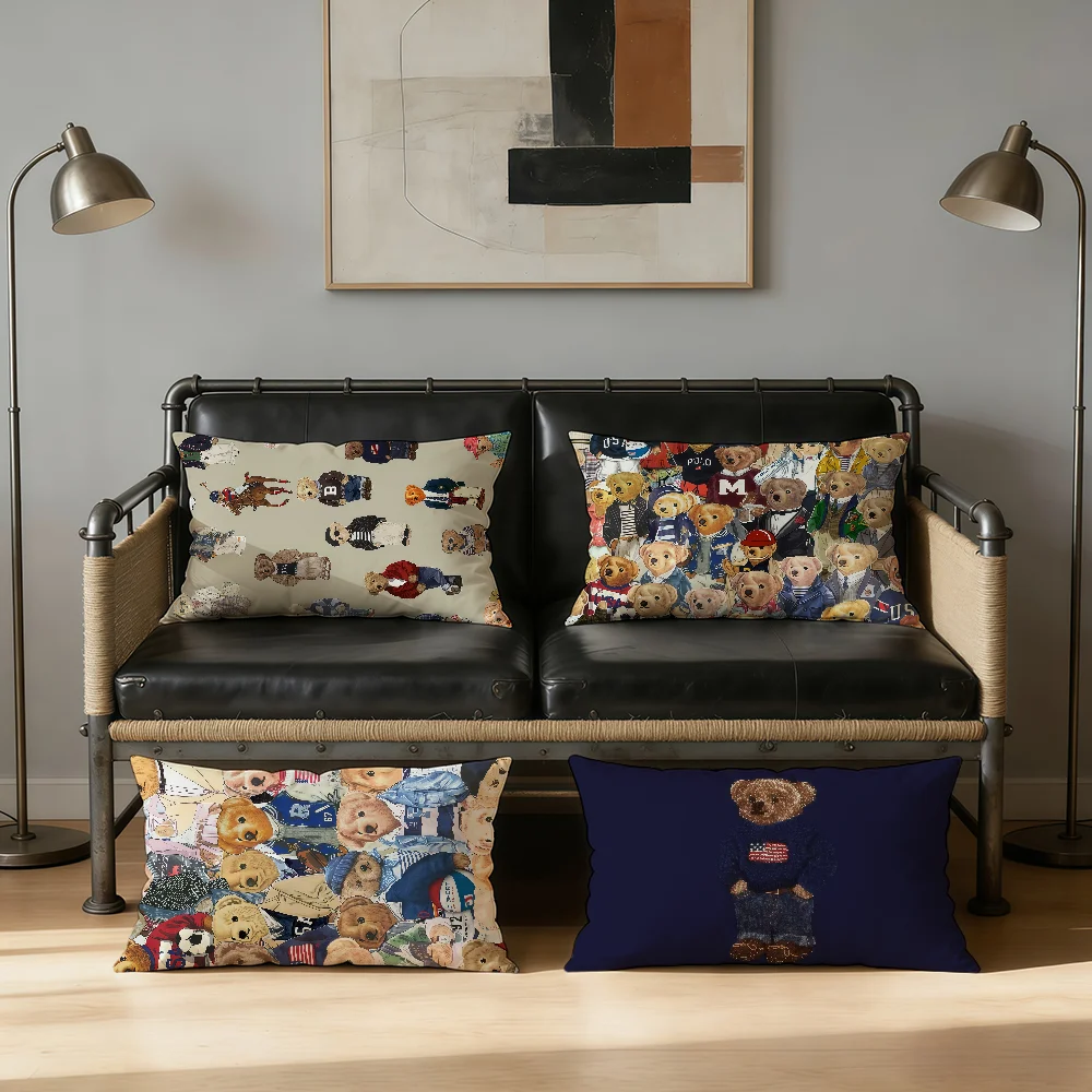 

Fashion Luxury Bear cushion cover Rectangle Pillow Cover Sofa Decoration Bedding Comfort Print
