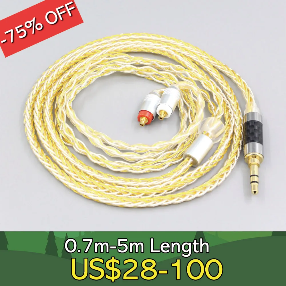 

8 Core OCC Silver Gold Plated Braided Earphone Cable For Sony XBA-H2 XBA-H3 XBA-Z5 xba-A3 xba-A2 LN007294