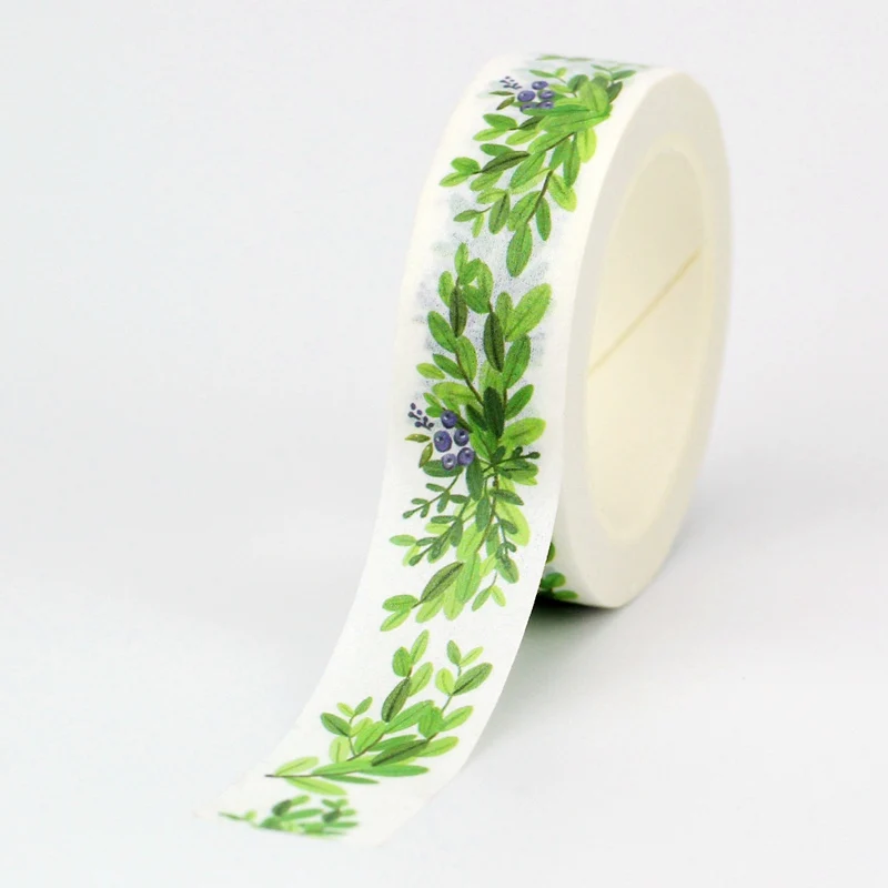 

NEW Spring 1PC. Decorative blueberry and leaves Washi Tape Scrapbooking Planner Adhesive Masking Tape Lovely Papeleria