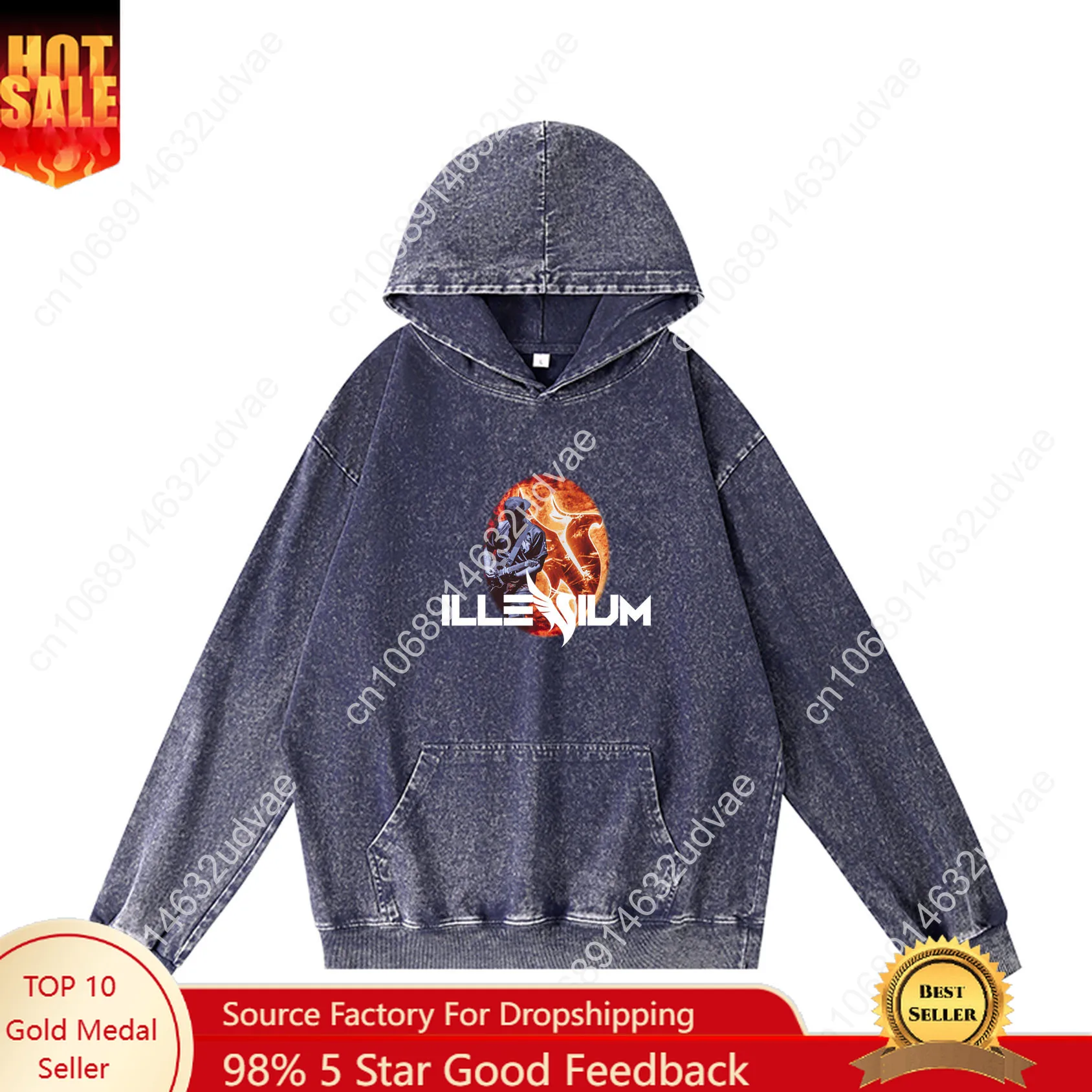 Sudaderas con capucha Illenium, Sudadera con capucha Retro para hombre, mujer, adolescente, Jersey Vintage, sudadera con bolsillo, Tops personalizados