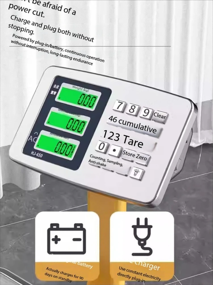 60kg Rechargeable Electronic Table Scale - Commercial & Household Weighing Gram Scale for Vegetable Stall Use