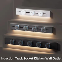 Embedded Track Socket Kitchen Wall Outlet US EU UK Universal Standard Adapter Plug Induction Romovable Rail Power Track Socket