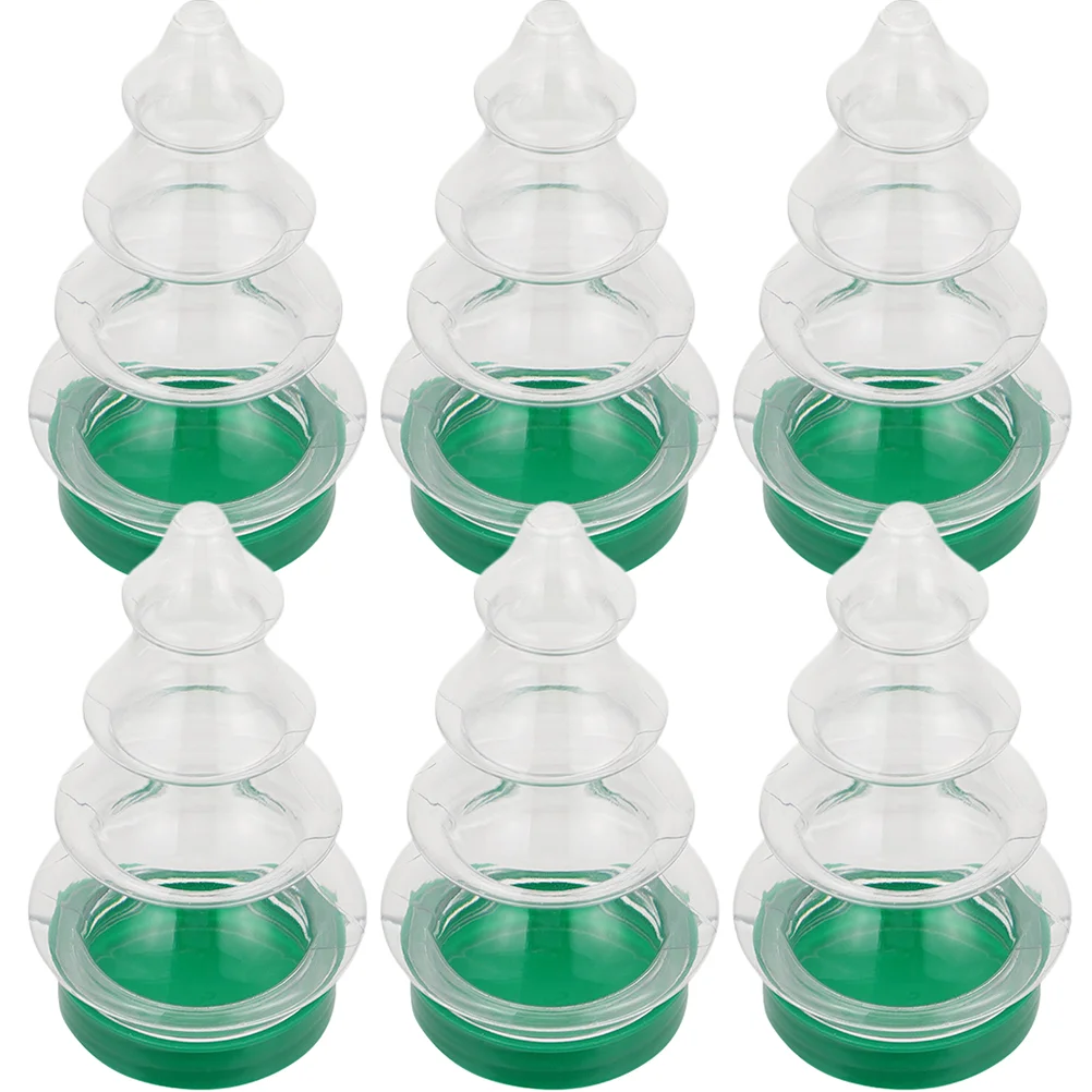 6 Pcs Candy Bottle Jar Christmas Tree Party Favor Boxes Pet Plastic Packaging Storage Container Xmas Favors