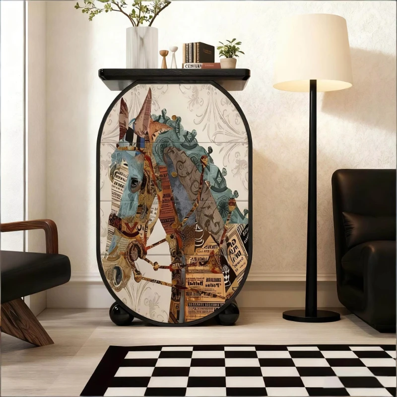 retro solid wood four-chest cabinet entry porch decorative locker