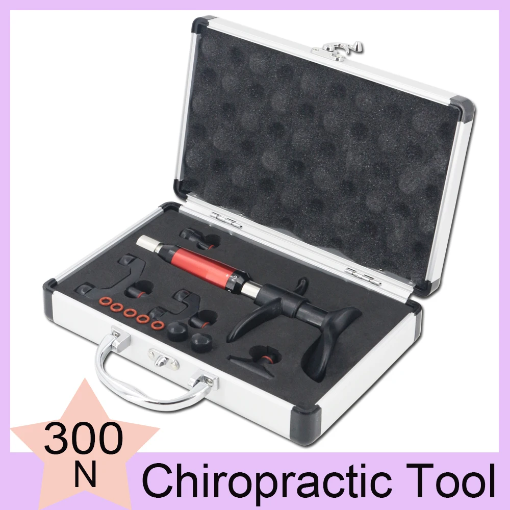 

300N Manual Chiropractic Adjusting Tools Therapy Body Physical Massager 4 Head Therapy Activation Vertebration Spine Massage Gun