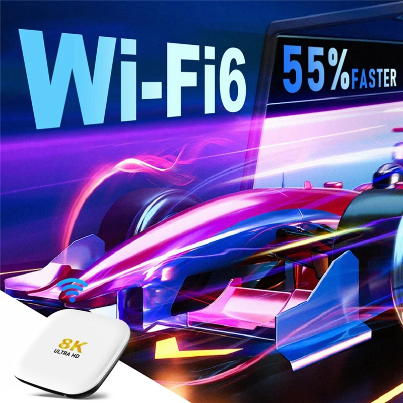 For H96 Max M2 TV Box 4GB+64GB Android 13 Smart TV Box WIFI6 BT 5.0 8K AV1 Media Player RK3528 TV Set Top Box Durable EU Plug