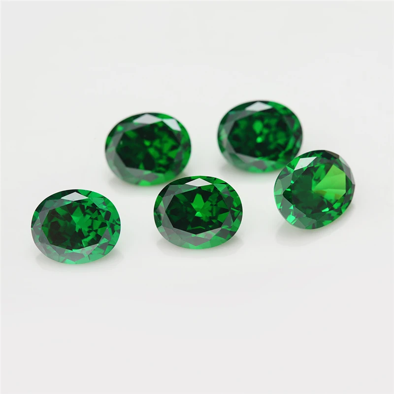 3x5~10x12mm Oval Shape Cubic Zirconia Synthetic Gems 5A Loose CZ Stones Green Sea Blue Coffee Rhodolite Tanzanite Color