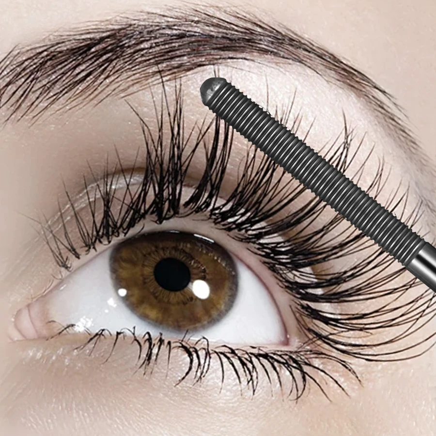 Silver mascara and eyelash curler.Lash Lengthening Curling Mascara Non-smudg Natural Long Lasting Eye Makeup Cosmetics