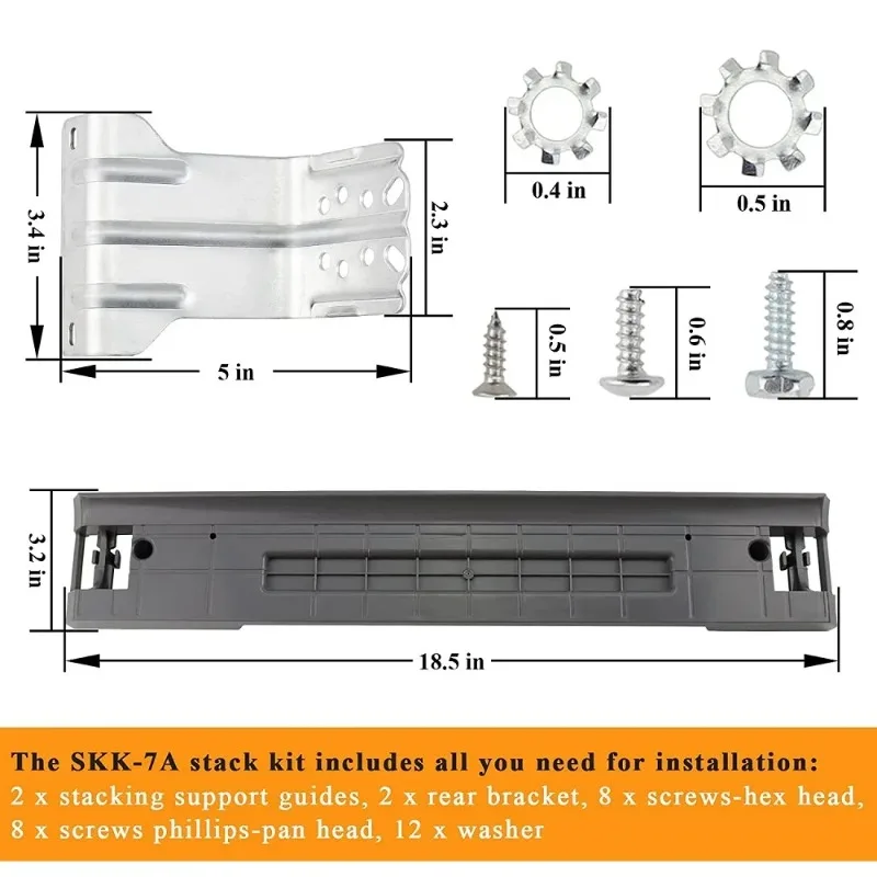 Laundry Stacking Kit Universal Washer Dryer Stack Bracket Fit 27 Inch Front Load Washing Machine Dryer Support Rack