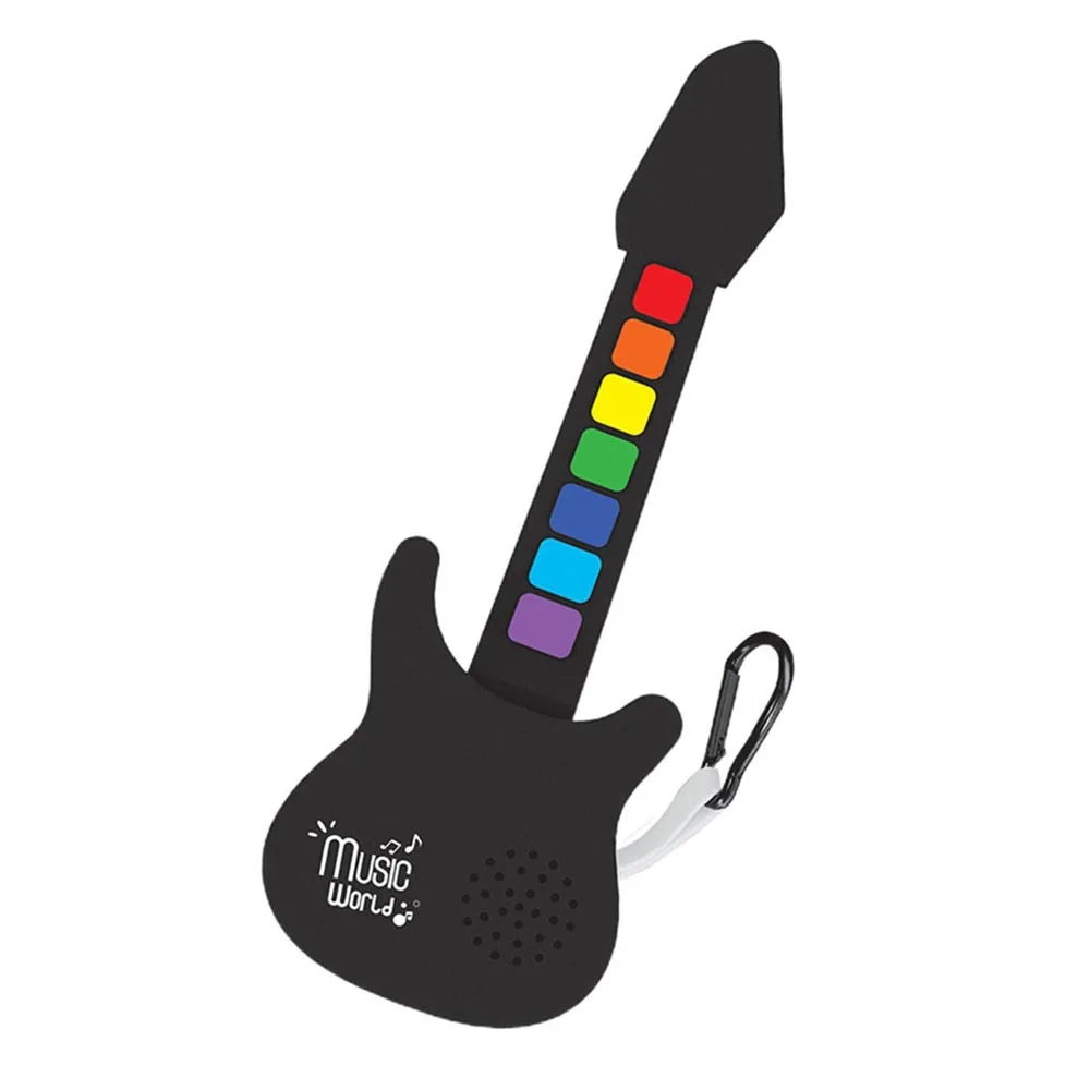 

Foldable Electronic Keyboard Keychain Portable Rainbow Color Mini Rainbow Guitar Keychain Playable Thumb On-Off Music