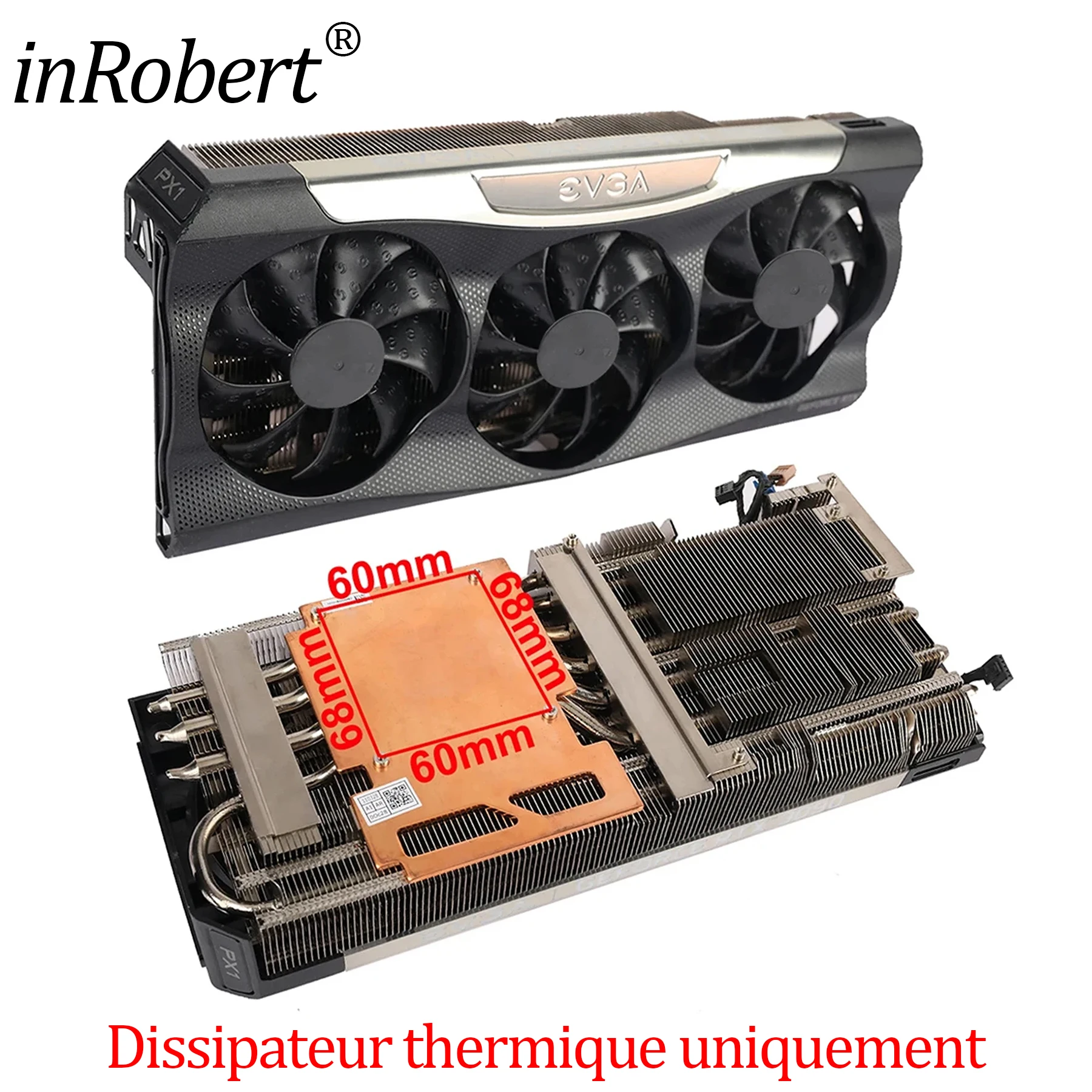 Dissipateur thermique de carte vidéo pour EVGA, dissipateur thermique de remplacement, GeForce RTX 3070, 3070Ti, 3080, 3080Ti, 3090, 3090Ti, FTW, Black Gaming, sur mesure, 09215S12H