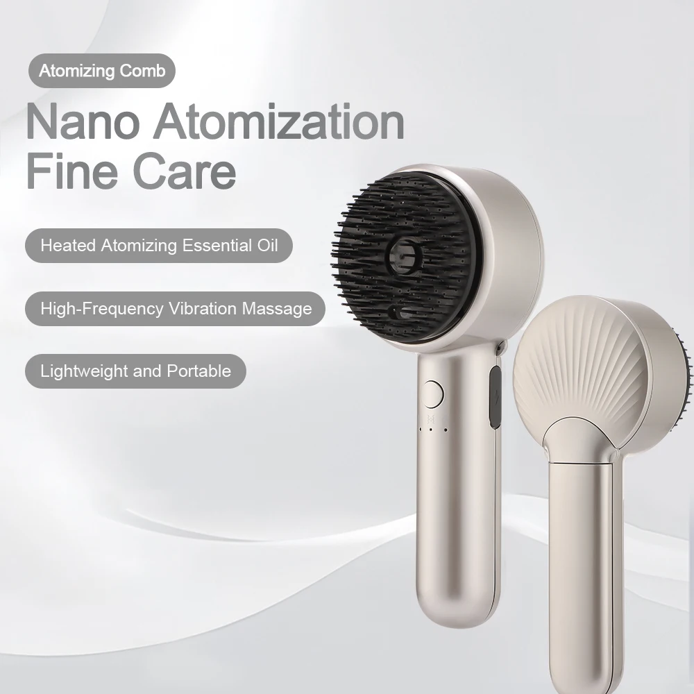 Electric Scalp Massage Comb Essential Oil Atomization Hair Care Spray Massage Comb Vibration Massage Hair Brush Liquid Oil Appli