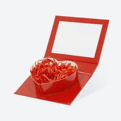 Geoto 8 x6x2in confezione regalo a forma di cuore singolo riempibile con riempitivo di carta, scatole per dolcetti san valentino ti amo per caramelle