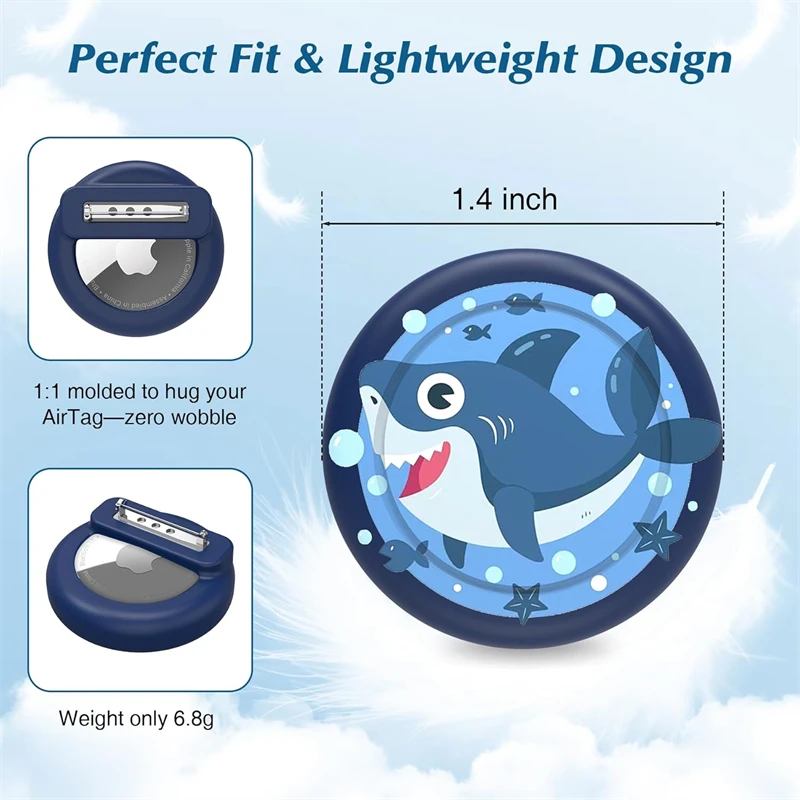 Hidden Silicone Safety Pin Holder Case for Apple Airtag Air Tags GPS Tracker Cute Cover for Children Kids Clothes Shoe Backpack view 4