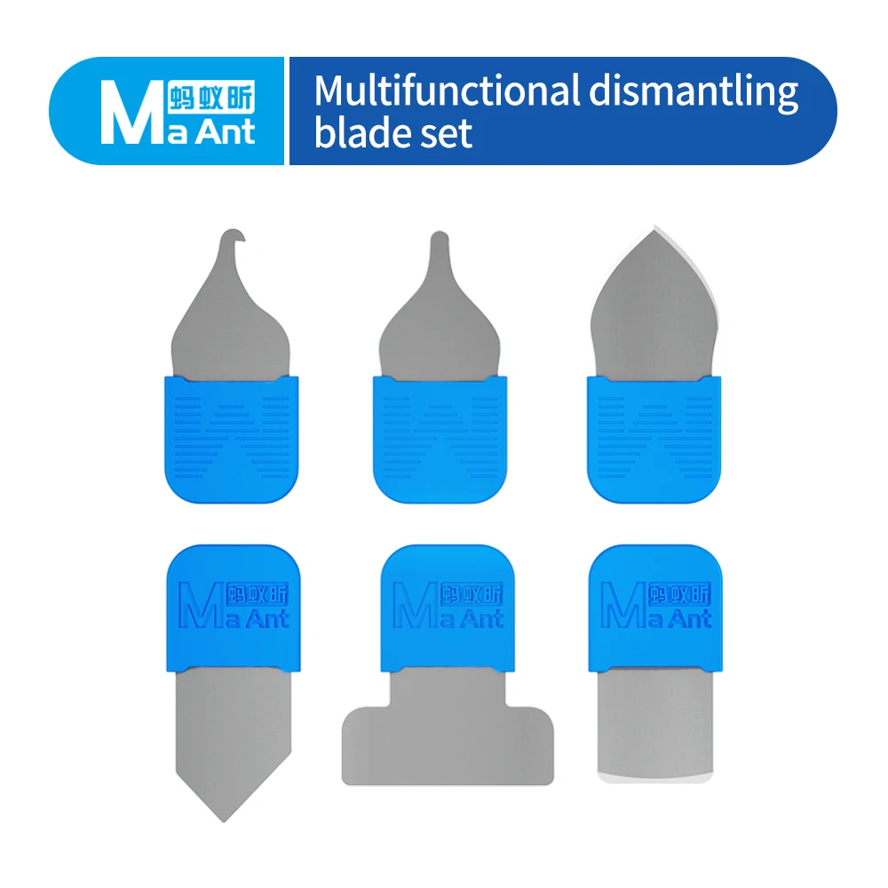MaAnt MY-118 6pcs Ultra Thin Metal Steel Opening Tool Mobile Phone Battery Removal Disassembly LCD Screen Opening Pry Tools