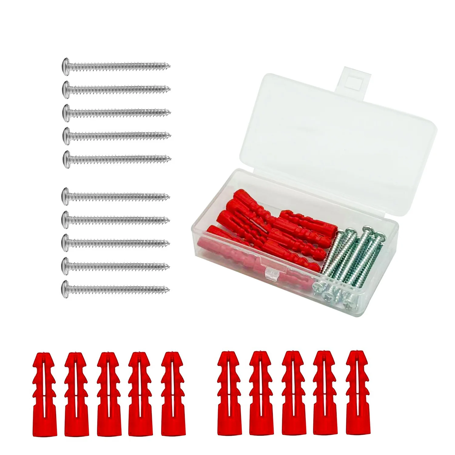 10pcs Self-Tapping Screws Drywall Anchor Screw Assortment Kit Expansion Screws Wall Anchors Cross Head Screws