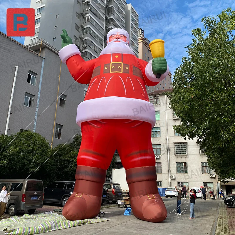 Red christmas inflatable santa claus for new year courtyard square decoration festival celebration