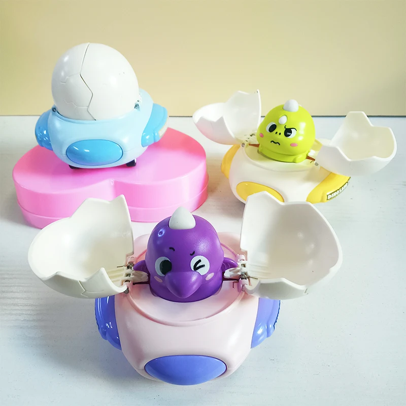 Cartoon Dinosaur Egg Plastic Bumper Car Impact Deformation Vehicle Classic Toy Kids  Interactive Learning Toy Summer Outdoor Toy