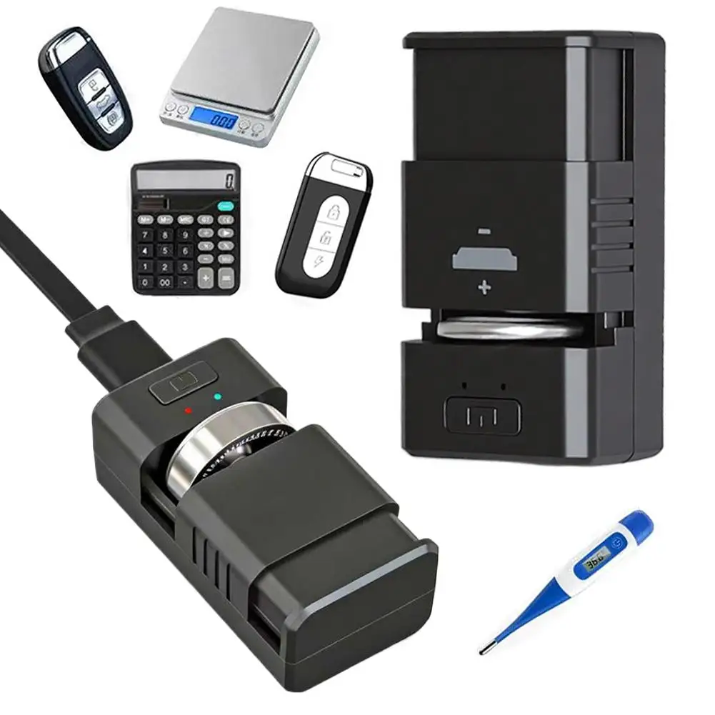 Universal Charger Rechargeable Button Cell Battery Charger Type C Port Wire Power Supply Charging LIR2032 2477 2450 With Indicat