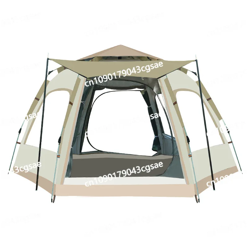 

Tent, Outdoor Fully Automatic Folding Camping Beach Quick Open 3-4 People Hexagonal Camping Thickened Rainproof Wholesale