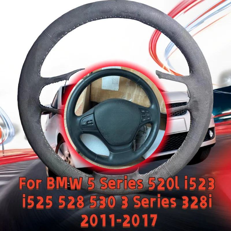 

Hand-Sewn Genuine Leather Car Steering Wheel Cover For BMW 5 Series 520l I523 I525 528 530 3 Series 328i 2011-2017 Accessories
