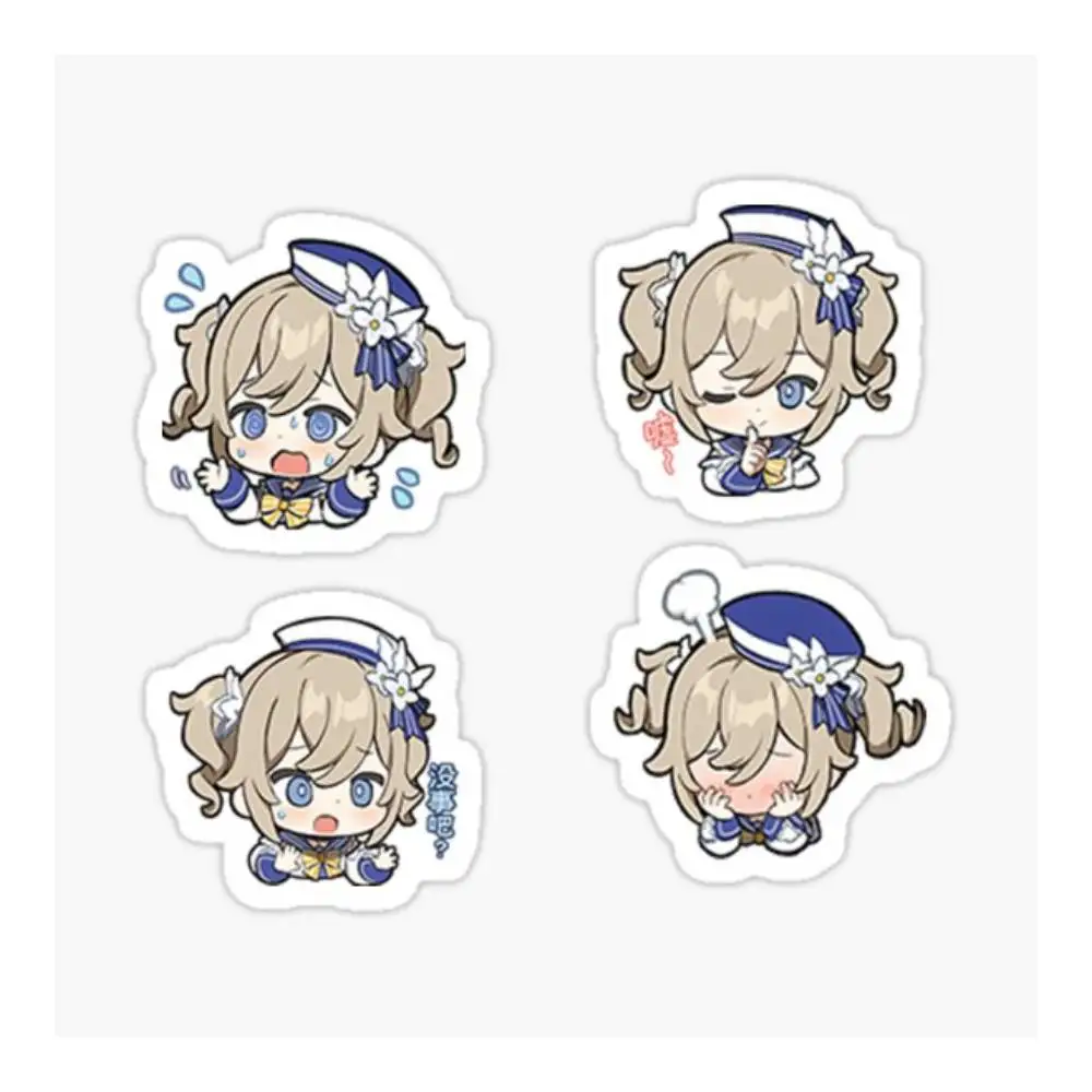 Genshin Impact Summer Barbara Chibi Sticker Helmet Flask Cup Laptop Car Vehicle Window Bumper Decal