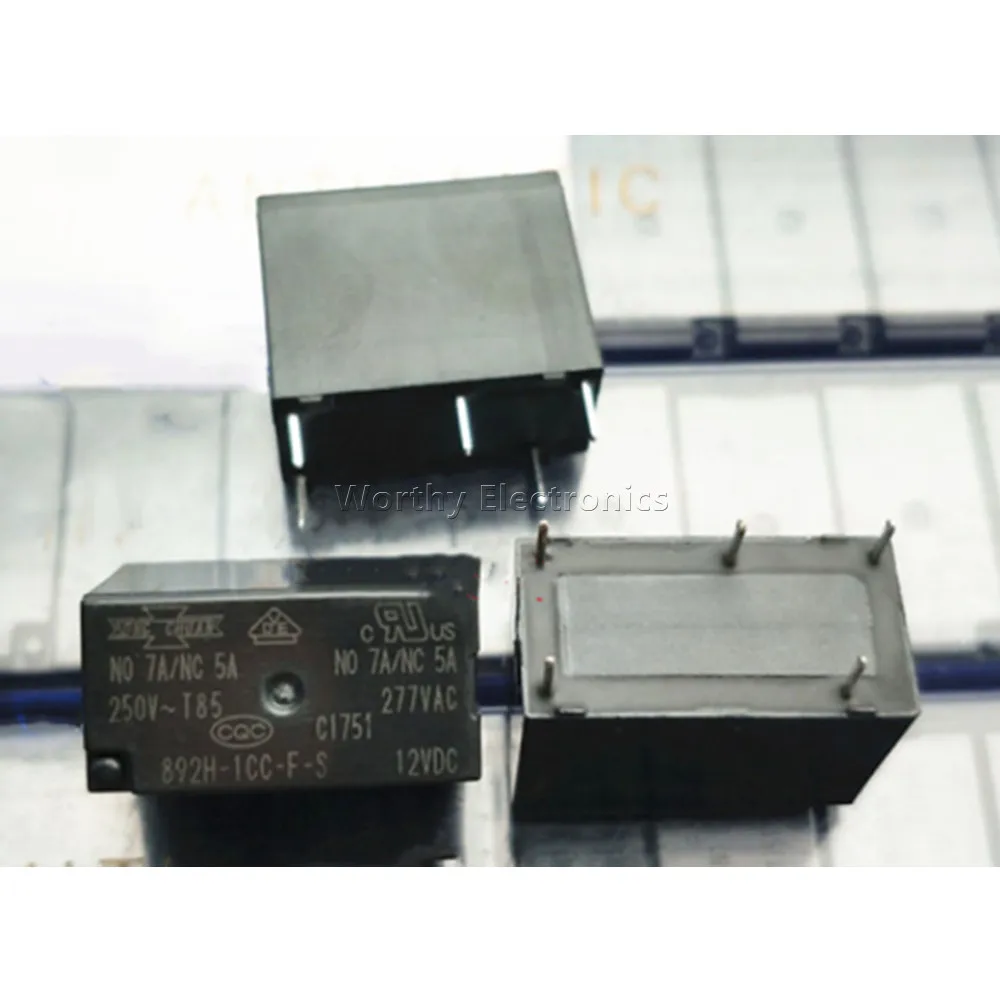 

Free Shipping 10PCS/LOT 892H-1CC-F-S 12VDC 7A 12V 5pin RelayF-C