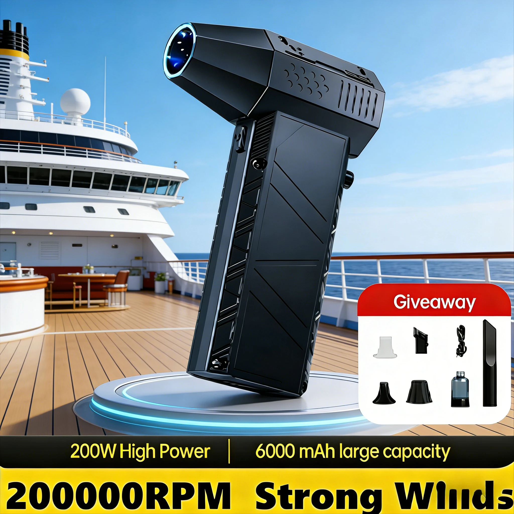 

200000RPM 53m/s X6 2-in-1 Blower Vacuum | Type-C Violent Fan Cleaner