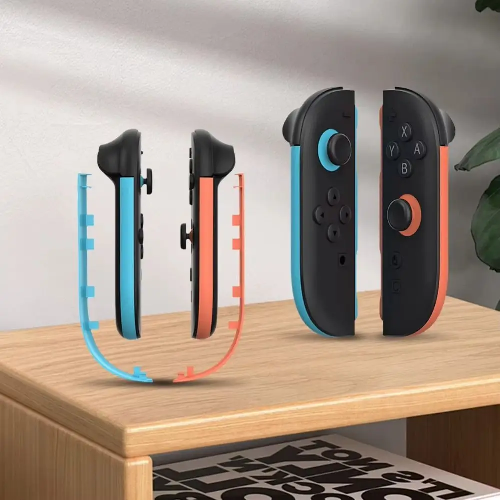 1 paio di striscia decorativa per controller di ricambio blu rosso elegante copertura frontale durevole minimalista per Nintendo Switch 2 Joycon