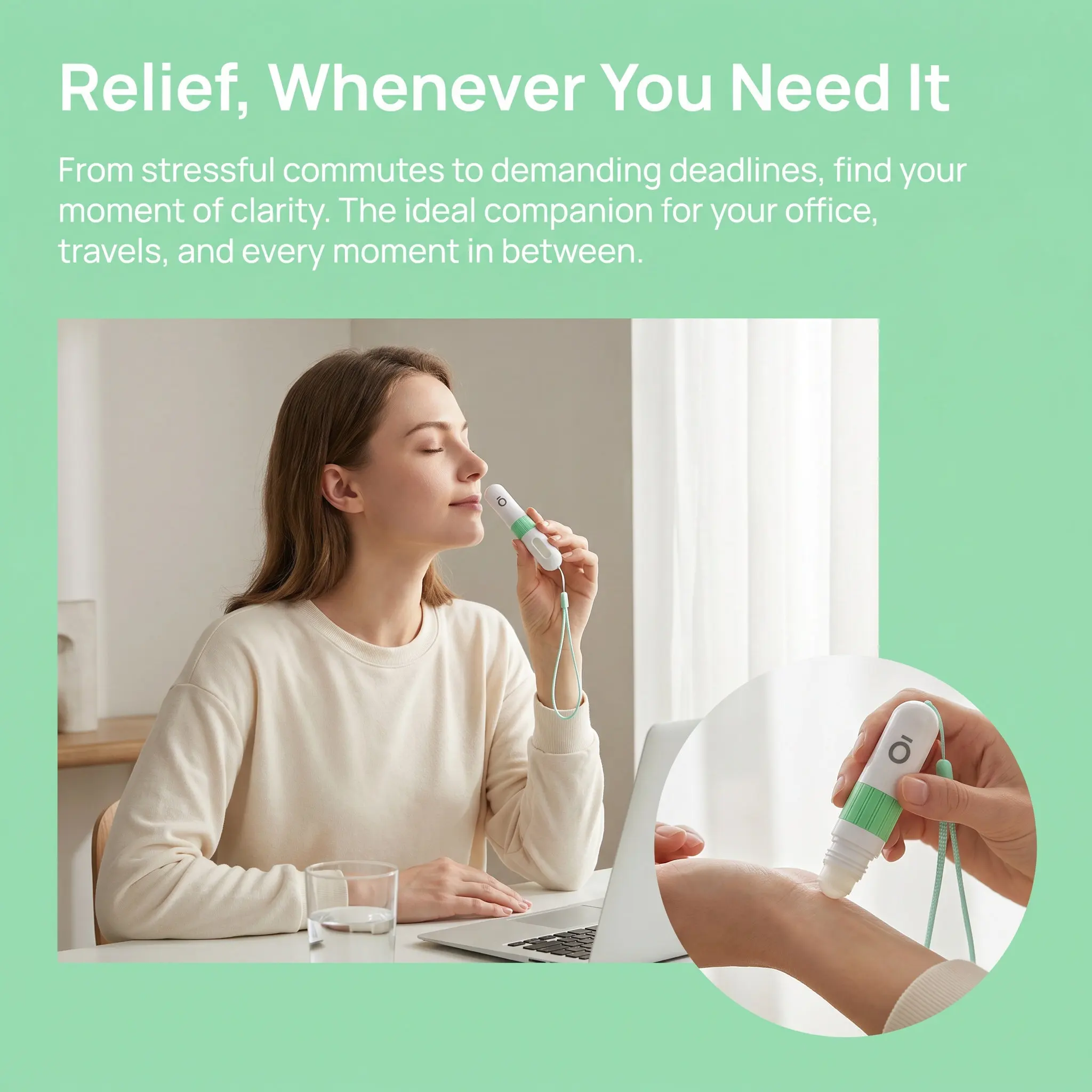 Nasal Congestion Relief Roller Bottle with Eucalyptus Gel Fast Absorbing Non Greasy Formula for Adults and Teens