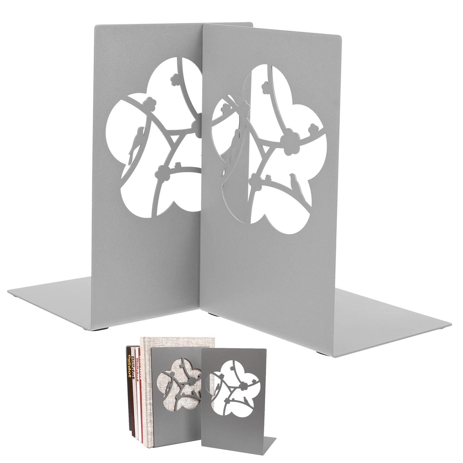 

2Pcs Metal Book Ends Sturdy and Rustproof Reading Book Organizers for Desktop Study Room Bookshelf Metal Bookstand