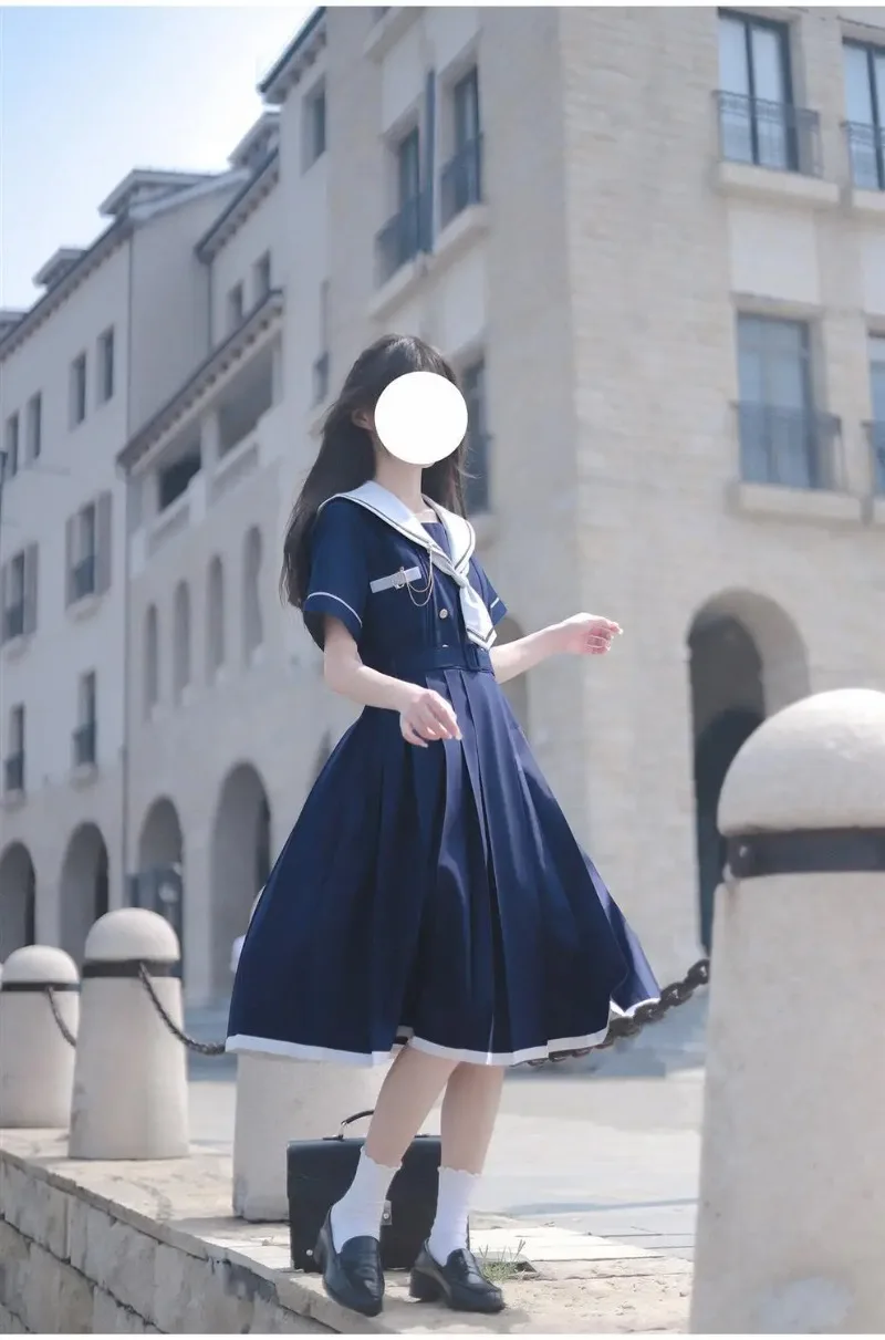 Lolita Japanischer Akademischer Stil Süßes Damenkleid Matrosenkragen Kawaii Vestidos Weibliche Sommer Niedliche Damenkleider Neu 2026 – Detail 8